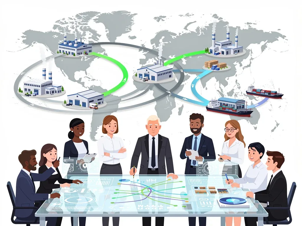 Diversified global sourcing strategies and collaborative planning among supply chain professionals.