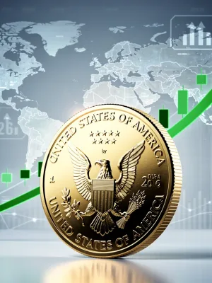 US dollar coin with rising graph representing economic strength in 2026