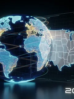 Digital globe showing global news and its impact on US futures in 2026