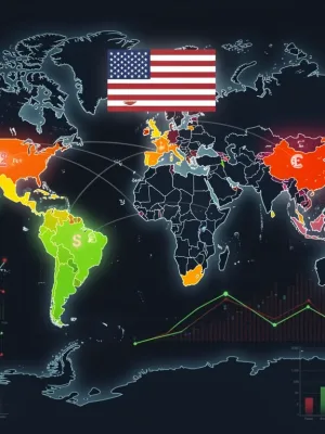 Global map showing US economic statecraft and sanctions against five nations in 2026