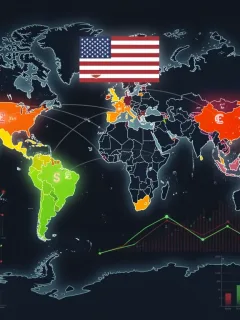 Global map showing US economic statecraft and sanctions against five nations in 2026