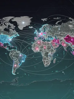 Global counterterrorism network with US at center, symbolizing evolving threats and partnerships.
