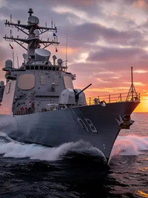 U.S. Navy destroyer in the Black Sea, emphasizing strategic presence