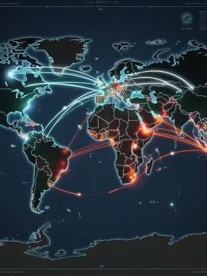 Global supply chain map showing geopolitical stress points