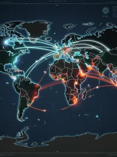 Global supply chain map showing geopolitical stress points