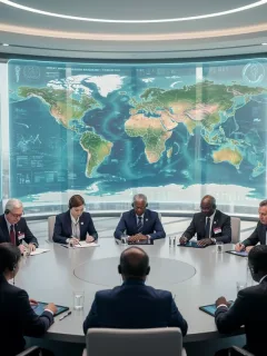 International health experts collaborating on global pandemic prevention strategies.