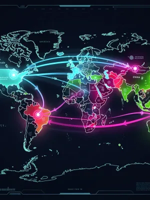 Global rare earth supply chain map showing US diversification efforts