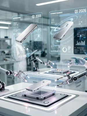 Futuristic lab testing next-gen gadget for US market 2026
