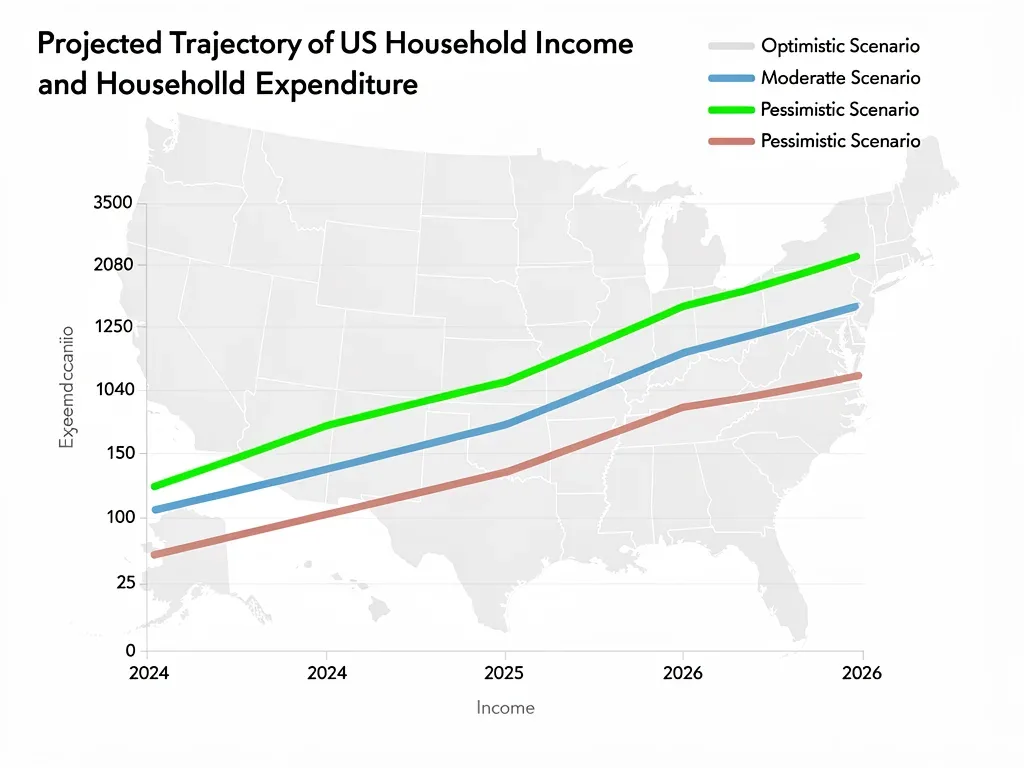 Projected US household income and expenditure trends for 2026.