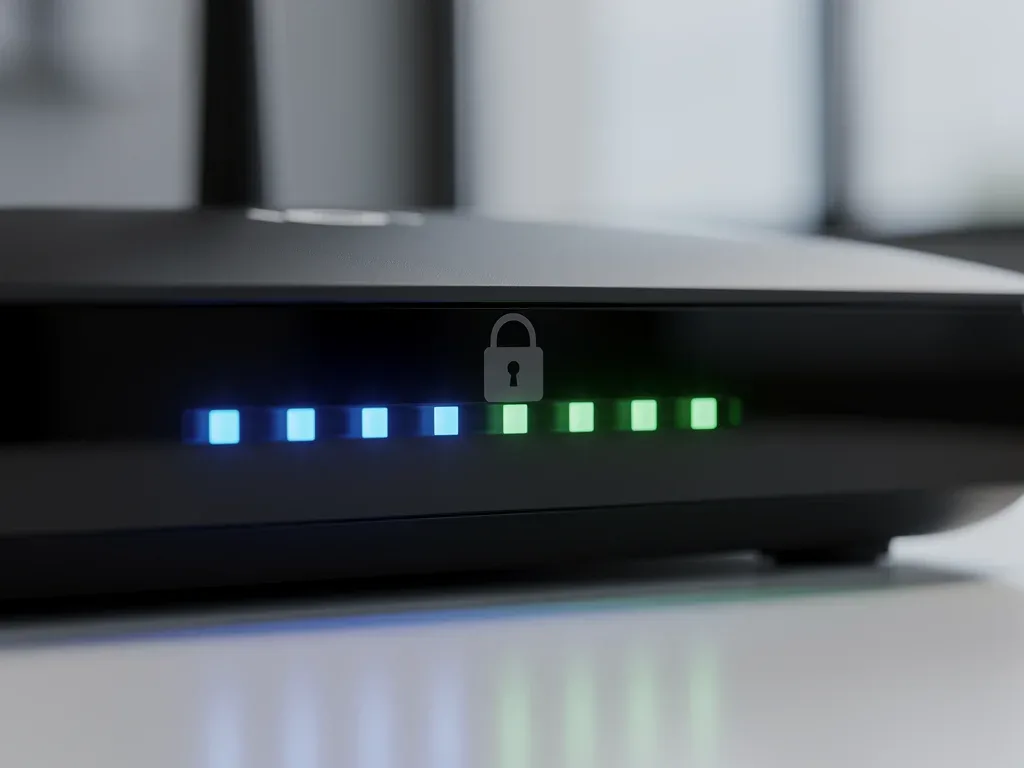 High-performance router with active cybersecurity indicators