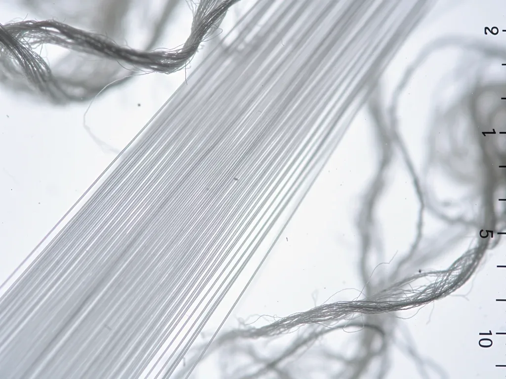 Microscopic view of high-quality Silk Grade 6A fibers for identification
