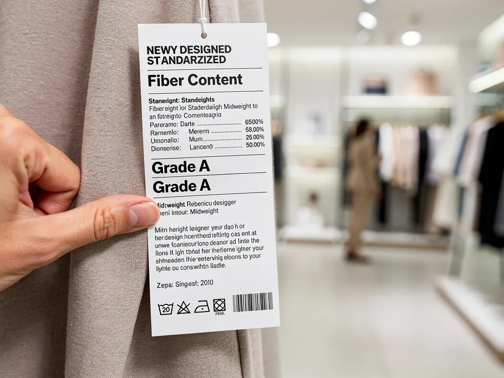 Consumer examining a garment label for Silk Grade 6A under new 2026 mandates