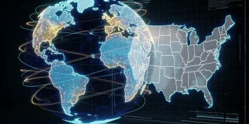 Digital globe showing global news and its impact on US futures in 2026