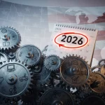 2026 Policy Shift: US Industry Impact & Future Trends Dynamic visual of gears symbolizing US industries under a changing policy landscape for 2026.
