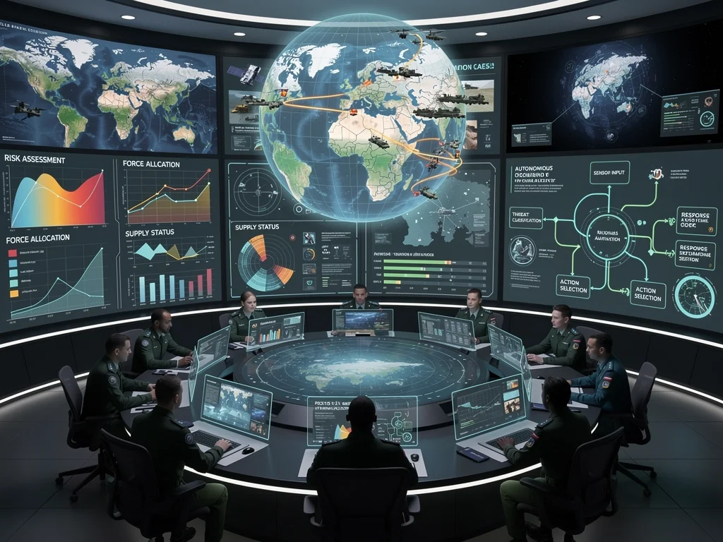 AI-powered military command center with strategic data