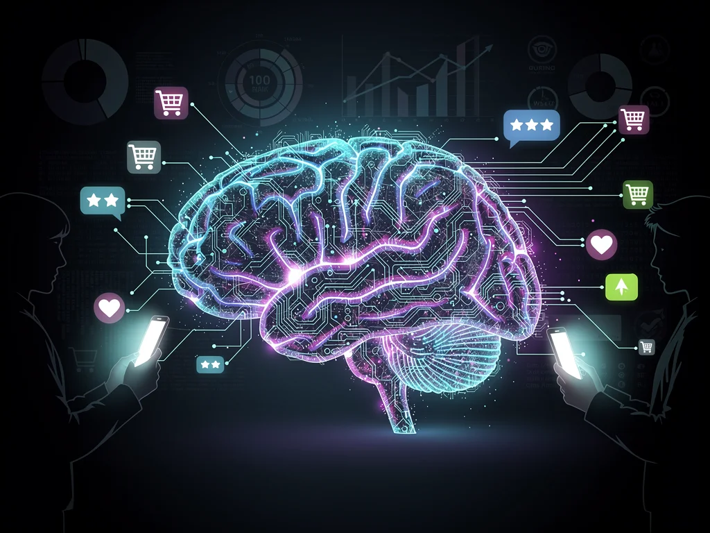 Abstract neural network demonstrating AI's influence on consumer interactions.