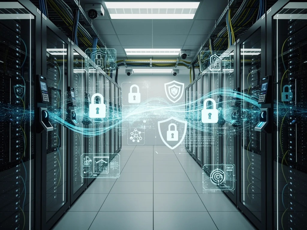 Secure data center with advanced security, symbolizing critical infrastructure protection.