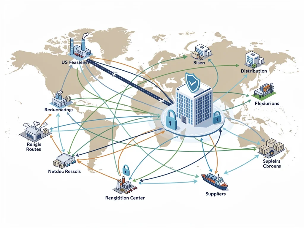 Diversified supply chain network with multiple routes and suppliers, enhancing resilience.