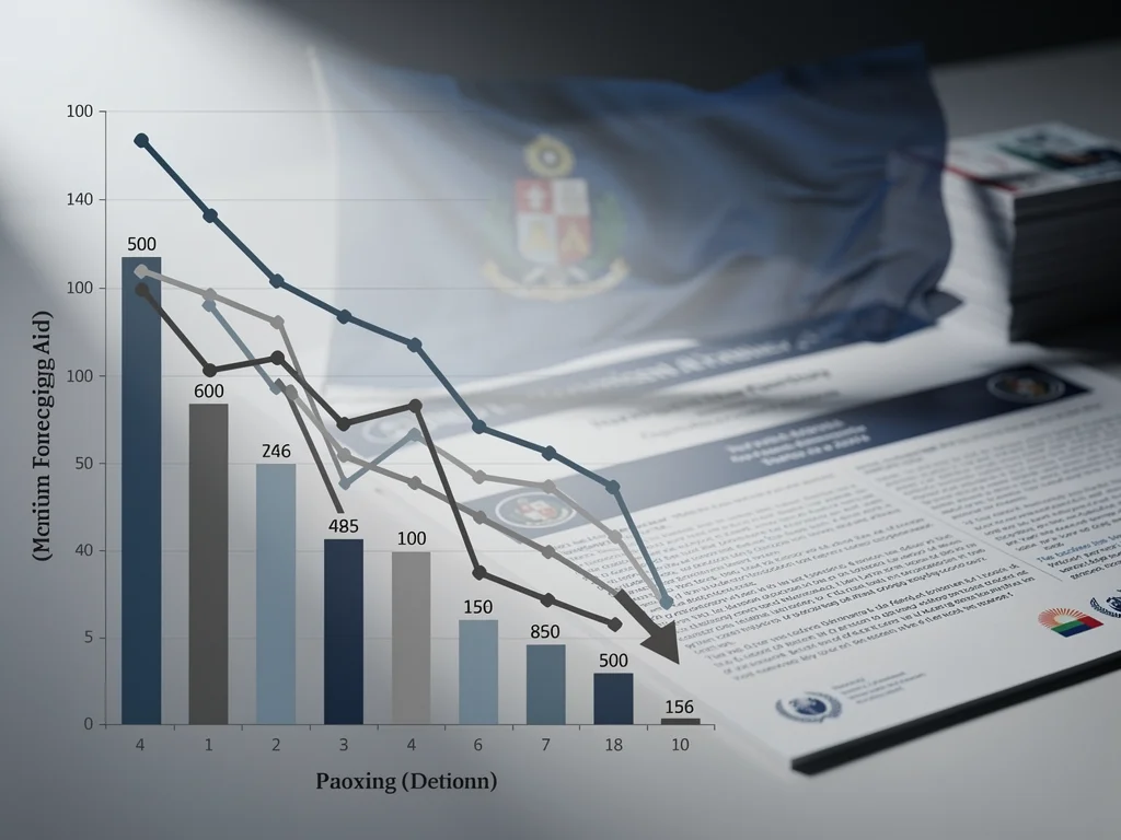 Economic graphs depicting reduced aid impacting a nation's development.