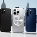 Smartphone Camera Battle: Flagship Image Quality Compared for US Consumers Three flagship smartphones showcasing their advanced camera systems in a comparative setup.