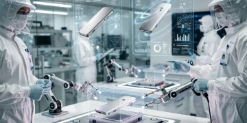 Futuristic lab testing next-gen gadget for US market 2026