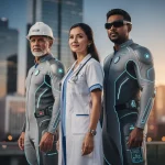 Future of Workwear: Smart Fabrics & Functionality in US 2026 Futuristic workwear with smart fabrics and embedded technology for US workforce 2026