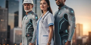 Futuristic workwear with smart fabrics and embedded technology for US workforce 2026
