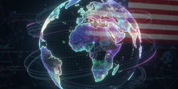 Global digital network highlighting U.S. efforts against disinformation