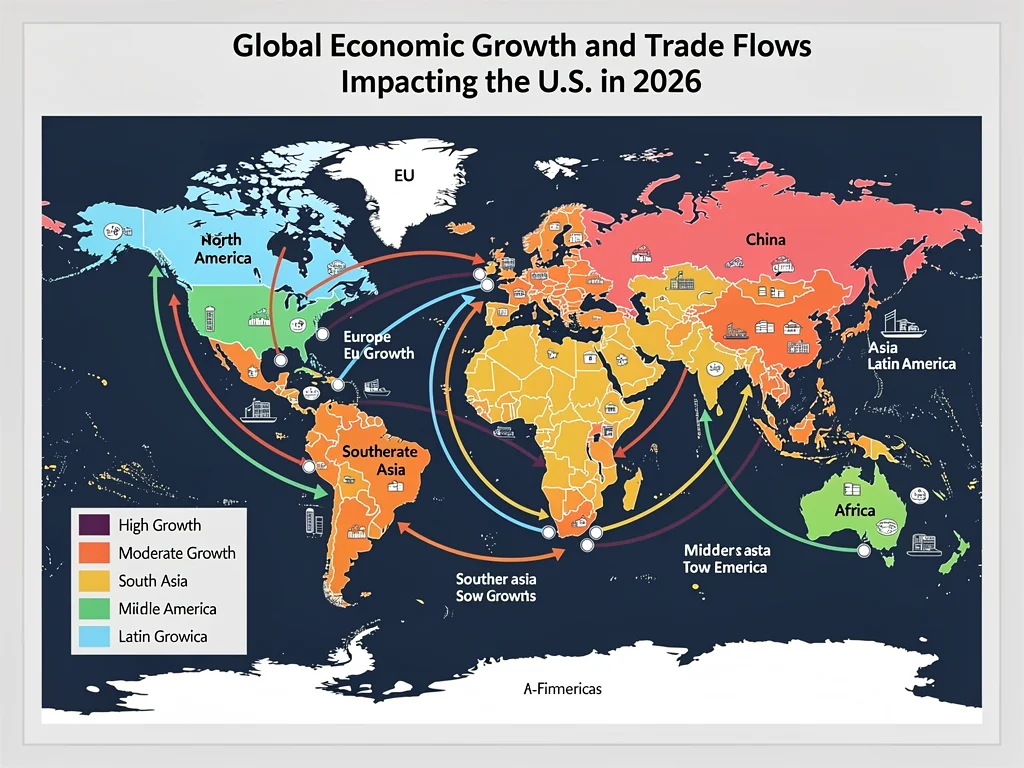 Global economic growth rates and their interconnectedness impacting the US in 2026.