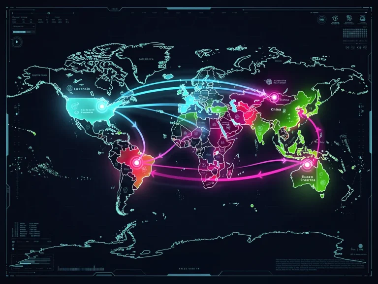 Global rare earth supply chain map showing US diversification efforts