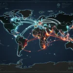 Geopolitical Tensions & Supply Chains: 2026 US Product Availability Forecast Global supply chain map showing geopolitical stress points