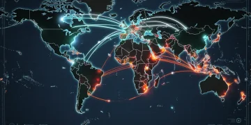 Global supply chain map showing geopolitical stress points