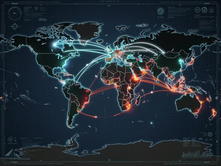 Global supply chain map showing geopolitical stress points