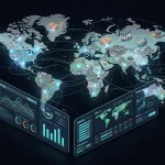 Global Supply Chain Resilience: 3 U.S. Strategies for 2026 Global supply chain network with data analytics, symbolizing resilience and interconnectedness for U.S. businesses.