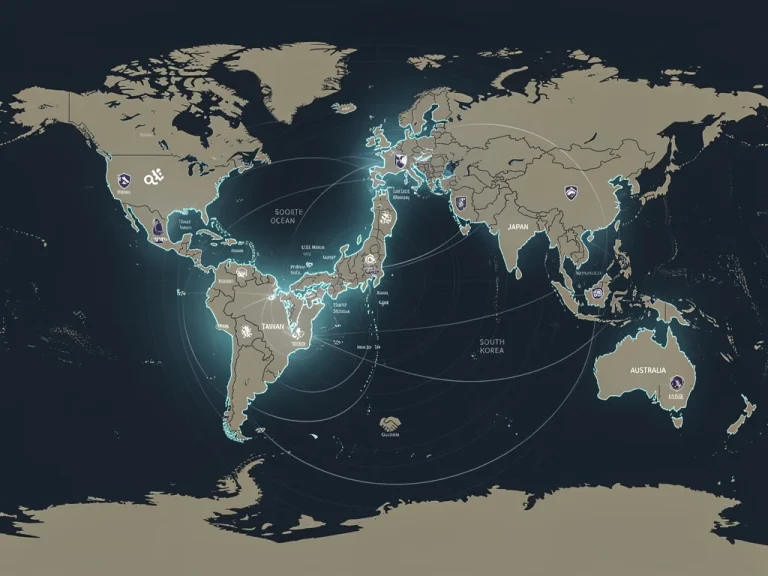 Strategic map showing U.S. alliances and security partnerships across the Indo-Pacific region by 2026.