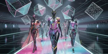 Futuristic virtual apparel fashion show in the metaverse