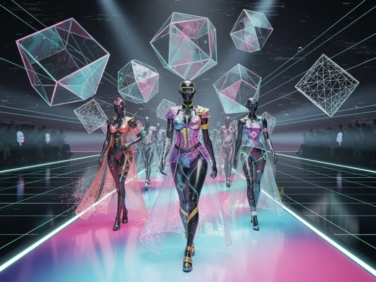 Futuristic virtual apparel fashion show in the metaverse