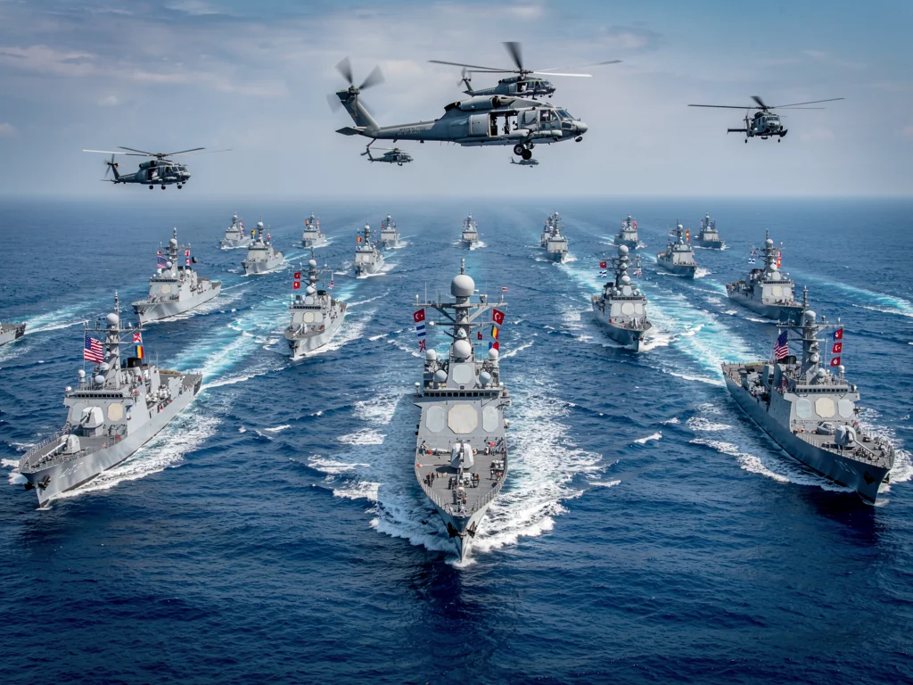 NATO naval vessels in Black Sea exercise demonstrating interoperability