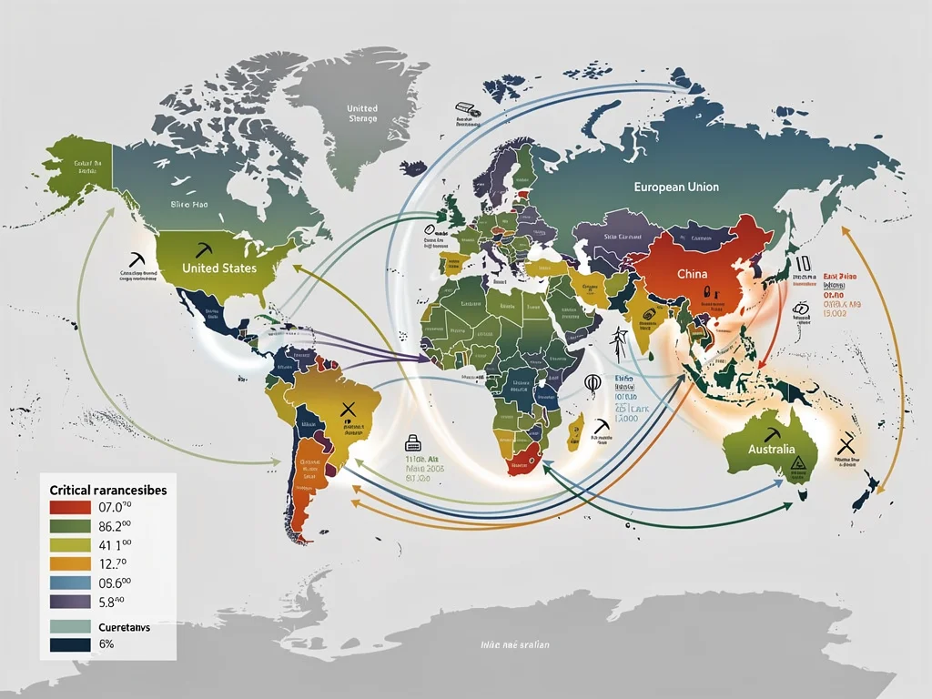 Global map showing renewable energy adoption and critical mineral supply chains
