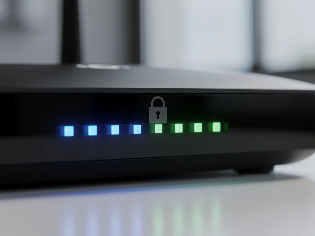 High-performance router with active cybersecurity indicators