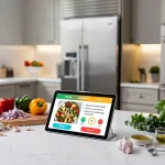 Smart Kitchen Displays: UI & Recipe Integration Test 2026 Smart kitchen display showing a recipe in a modern U.S. kitchen