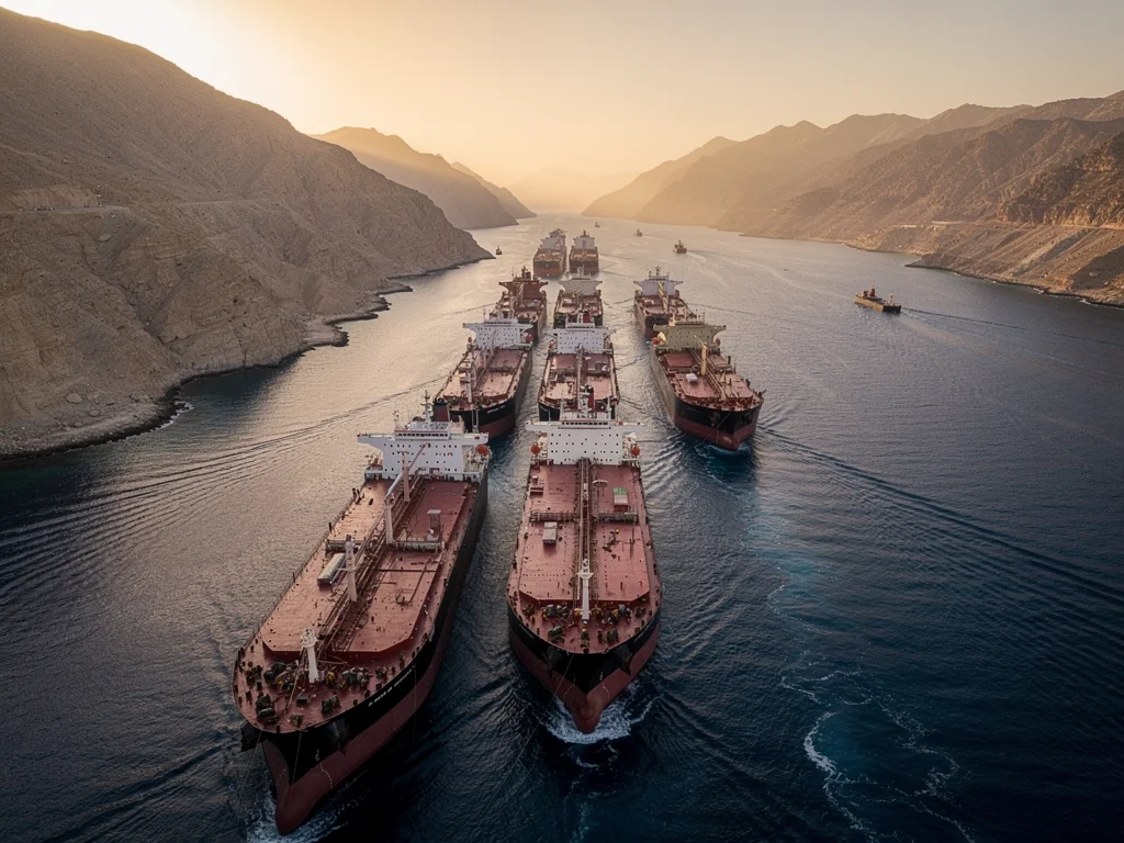 Oil tankers in Strait of Hormuz, a critical chokepoint