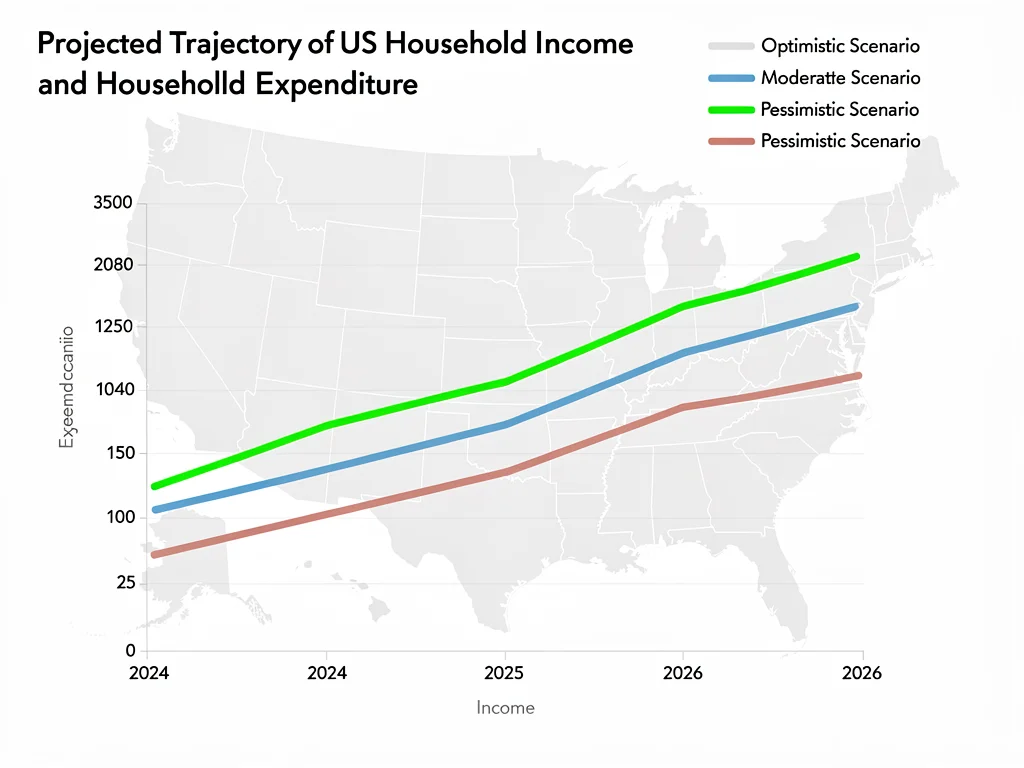 Projected US household income and expenditure trends for 2026.