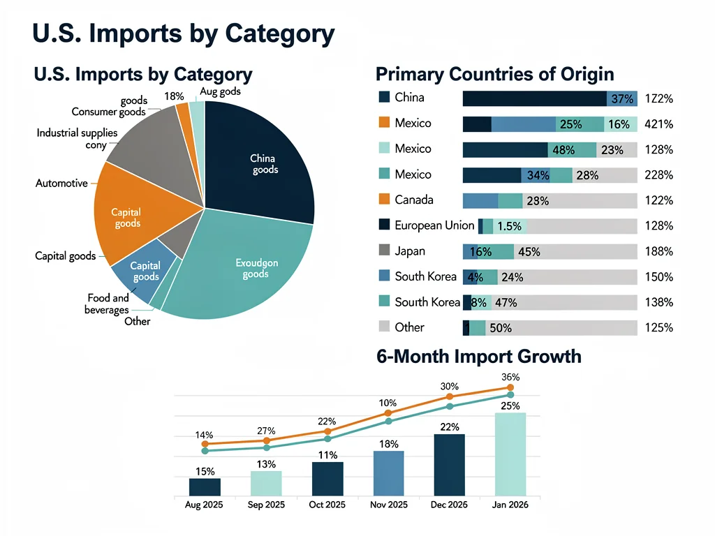 Breakdown of U.S. imports by category and origin 2026
