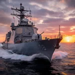 U.S. Navy destroyer in the Black Sea, emphasizing strategic presence
