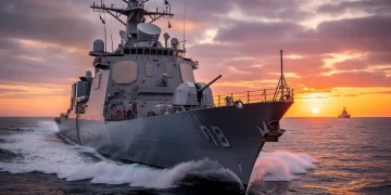 U.S. Navy destroyer in the Black Sea, emphasizing strategic presence