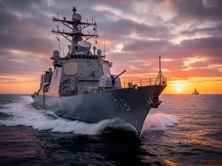 U.S. Navy destroyer in the Black Sea, emphasizing strategic presence