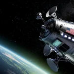 U.S. Space Dominance in 2026: 5 New Satellite Launches & National Security Futuristic US satellite orbiting Earth, symbolizing 2026 space dominance and national security.