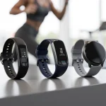 Wearable Tech Showdown: Top 3 Health Trackers for US Market Three advanced health trackers showcasing their sleek designs and digital displays on a clean surface, symbolizing a technology comparison.